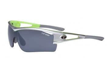 Image of Tifosi Logic XL Sunglasses - Silver/Neon Green Frame, Smoke/AC Red/Clear Lenses 0060105101
