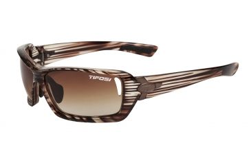 Image of Tifosi Mast Sunglasses - Gloss Wood Frame, Brown/AC Red/Clear Lenses 0020102302