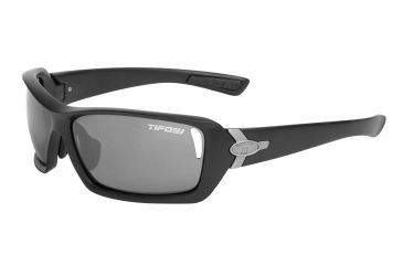 Image of Tifosi Mast Sunglasses - Matte Black Frame, Smoke/AC Red/Clear Lenses 0020100101