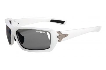 Image of Tifosi Mast Sunglasses - Matte White Frame, Smoke Polarized Fototec Lenses 0020601261