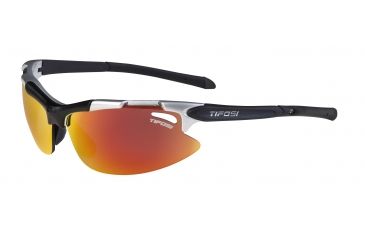 Image of Tifosi Pave Sunglasses - Metallic Silver Frame, Smoke Red/AC Red/Clear Lenses 0130100603