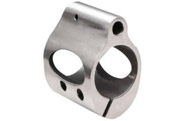 Image of Tiger Rock .750 Low Profile Steel Gas Block w/ Clamp-On Packaged, Stainless, Silver, Small, GB06-S#