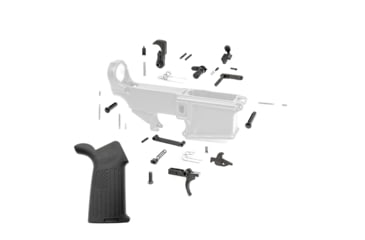 Image of Tiger Rock AR-10/LR-308 w/ Flag Grip Lower Parts Kit, Black, Small, LPK308-17-FLAG
