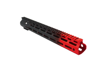 Image of Tiger Rock AR-15 Angle Cut Clamp On M-Lok 15in Handguard, Black Base, Cerakote, Gradient, Red, Medium, FMLUS-15D-RED-GRADIENT
