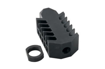 Image of Tiger Rock AR-15 Barrett Style Tanker Muzzle Brake, v2 1/2x28 Thread Pitch, Aluminum, Black, Small, MBRF2#