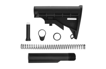 Image of Tiger Rock AR-15 Collapsible Standard Version Stock Body w/6-Position Buffer Tube Kit, Mil-Spec, Black, Medium, ST003M-USA+ST007M