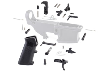 Image of Tiger Rock AR-15 Lower Parts Kit w/ Standard Grip &amp; Trigger Guard, Black, LPK-17