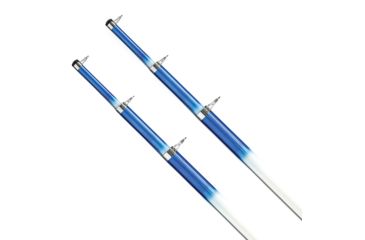 Image of Tigress 15' Telescoping Fiberglass Outrigger Poles - 1-1/8&quot; O.D. - White/Blue - Pair 63229