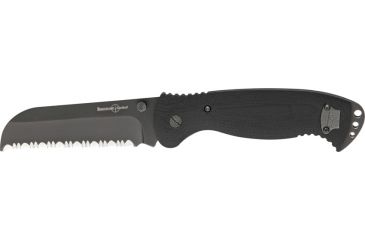 Image of Timberline Knives 18-Delta Fold Knife, Partially serrated drop point blade, Textured black G-10 handle TM7870