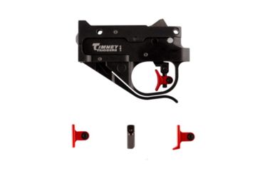 Image of Timney 1022 Calvin Elite Adjustable Trigger, Black/Red Shoe, Actual 1022CE