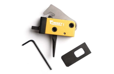 Image of Timney Triggers AR PCC Straight Shoe Trigger, SINGLE STAGE 2.5 to 3 LB, Pistol Caliber Carbine Fits all calibers in PCC, .40, .45, 9mm, Gold, Actual, 681-ST