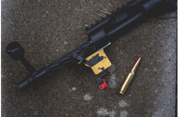 Image of Timney Triggers Calvin Elite Remington 700 Trigger, 8 oz Draw Weight, Black/Gold Finish, Right, 520CEA