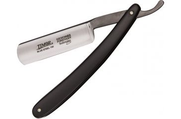 Image of Timor Straight Razor Black Wide Fold Knife, SS PE, Black Handle TIM1506