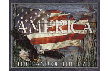 Image of Tin Signs America Land of Free, 16in X 12.5in, 2159