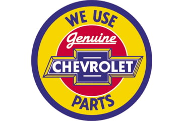 Image of Tin Signs Chevy Genuine Parts, 11.75in Diameter, Reproduced From Authentic, Vintage Advertising, 1072