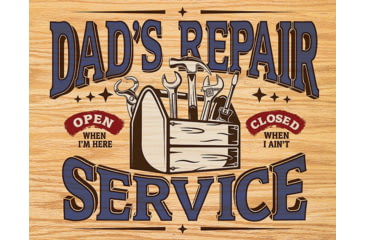 Image of Tin Signs Dad's Repair Service Sign, Nostalgic Embossed Tin Sign, 12.5in X 16in, 2268