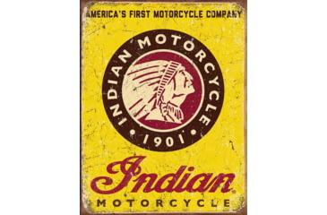 Image of Tin Signs Indian Since 1901, 16in X 12.5in Reproduced From Authentic, Vintage Advertising, 1934