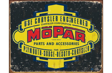 Image of Tin Signs Mopar 37-47, 16in X 12.5in Reproduced From Authentic, Vintage Advertising, 1314