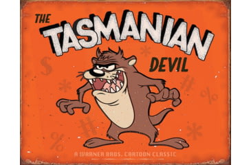 Image of Tin Signs Tasmanian Devil, 16in X 12.5in Reproduced From Authentic, Vintage Advertising, Rich Vibrant Colors And Heavy Embossing Make These Wonderful For Decorating, 2180