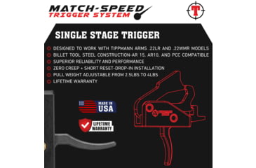 Image of Tippmann Arms Match-Speed Trigger, Curved, 2.5-4lb, Black, A201359