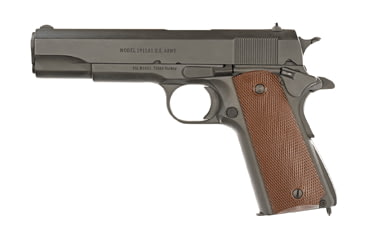 Image of Tisas 1911A1-US-Army Pistol, .45 ACP, 5in barrel, carbon steel frame, brown checkered plastic grip, recoil operated semi-automatic, fixed combat, 7 round magazine, TS1911A1USA4551FRRMPG