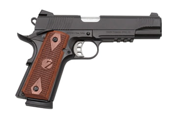 Image of Tisas Zig-PC-1911 Pistol, .45 ACP, 5in barrel, black finish steel frame, checkered walnut grip, recoil operated semi-automatic, 3-dot fixed, 8 round magazine, TSZIGPC19114551FRRMPG