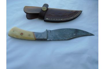 Image of Titan 15N20/1095 Damascus Steel Fixed Knife, TD-047, Damascus Bolster, Camel Bone Handle, 6in. Blade TDK-47