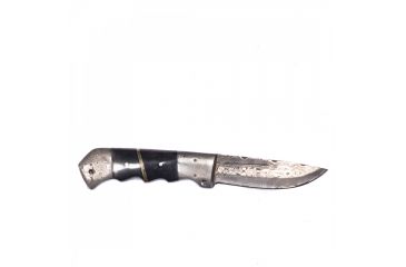 Image of Titan 15N20/1095 Damascus Steel Fixed Knife, TD-051, Bull Horn, Bolster Damascus Handle, 4.2in. Blade TDK-51