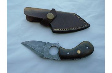 Image of Titan 15N20/1095 Damascus Steel Fixed Knife, TD-060, Walnut Wood Handle, 3.2in. Blade TDK-60