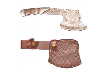 Image of Titan 15N20/1095 Damascus Steel Hatchet, TD-014, Walnut Wood, Damascus Bolster Handle, 5.5in. Blade TDK-14