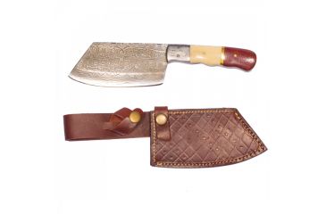 Image of Titan 15N20/1095 Damascus Steel Hatchet, TD-015, Micarta, Camel Bone, Damascus Bolster Hand, 4.8in. Blade TDK-15