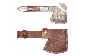 Image of Titan 15N20/1095 Damascus Steel Hatchet, TD-016, Damascus Bolster, Walnut Wood Handle, 3.1in. Blade TDK-16