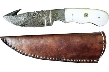 Image of Titan Damascus Fixed Blade Knives, Overall Length - 8 in, Blade Length - 3.5 in, Handle Material - Bull Horn TD -104