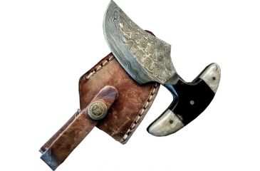Image of Titan Damascus Fixed Blade Knives, Overall Length - 4.2 in, Blade Length - 2.7 in, Handle Material - Bullhorn &amp; Camel Bone TD -091