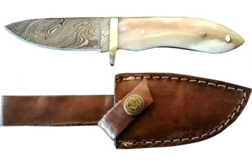 Image of Titan Damascus Fixed Blade Knives, Overall Length - 6.1 in, Blade Length - 2.8 in, Handle Material - Camel Bone TD -096