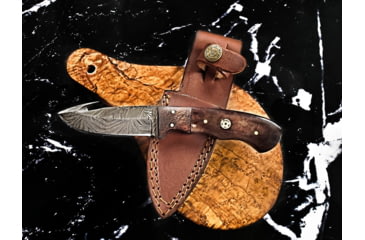 Image of Titan Damascus Skinning Gut Hook, Hunting Knife by Titan TD-176, 4in, TDK-176