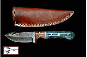 Image of Titan Damascus Skinning Gut Hook, Hunting Knife by Titan TD-176, 4in, TDK-176
