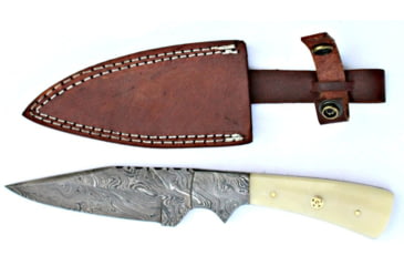 Image of Titan Damascus Steel Hunting 9.5in Knife Camel Bone Handle TD-017, TDK-17