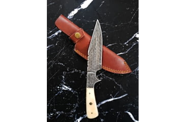 Image of Titan Damascus Steel Hunting 9.5in Knife Camel Bone Handle TD-017, TDK-17