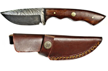 Image of Titan Hand Forged Knife, Damascus Knife, Drop-Style Blade, Black Walnut Scales Hunting Knife by Titan TD-181, 4.3in, TDK-181