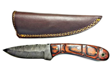 Image of Titan Hand Forged Knife, Damascus Knife, Drop-Style Blade, Rosewood Scales Hunting Knife by Titan TD-180, 4.3in, TDK-180
