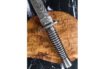 Image of Titan International Knives Damascus British Commando Fairbairn-Sykes Fixed Blade Knife, 6.25 inch, TDK-237