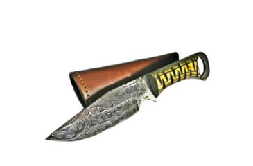 Image of Titan International Knives Damascus Diamond Wood Steel Fixed Blade Knife, 8 inch, TDK-228