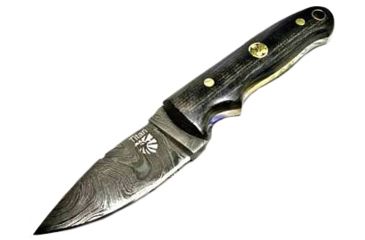 Image of Titan International Knives Damascus Steel Drop Point Knife, Mini Everyday Carry - Micarta Grip, 3.1in Blade, Micarta Handle, 6in TD-202