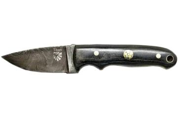 Image of Titan International Knives Damascus Steel Drop Point Knife, Mini Everyday Carry - Micarta Grip, 3.1in Blade, Micarta Handle, 6in TD-202