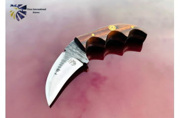 Image of Titan International Knives Fixed Blade Knife, 2.5in, Carbon Steel, Karambit, Black Walnut, TCK-53