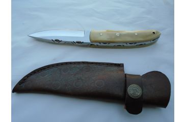 Image of Titan J2 Japanese Steel Fixed Knife, TJ-017, Camel Bone Handle, 4in. Blade TJK-17