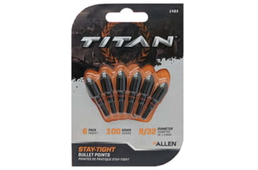 Image of Titan Stay Tight Bullet Point, 6 Pack, 100 Grain, Black, 9/32in, 1483