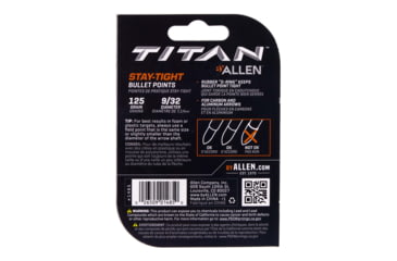 Image of Titan Stay Tight Bullet Point, 6 Pack, 125 Grain, Black, 9/32in, 1485