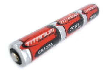 Image of Titanium Innovations CR123A 3V Lithium Photo Battery 1400mah Triple Pack 9V, Red, CR123A-TRIPLE